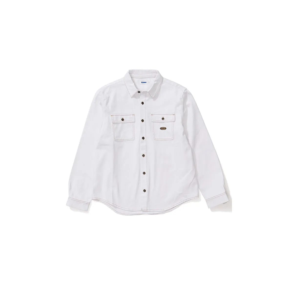Denim LS Work Shirt - White