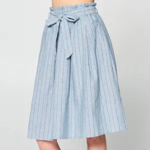 Denim Striped Cotton Skirt