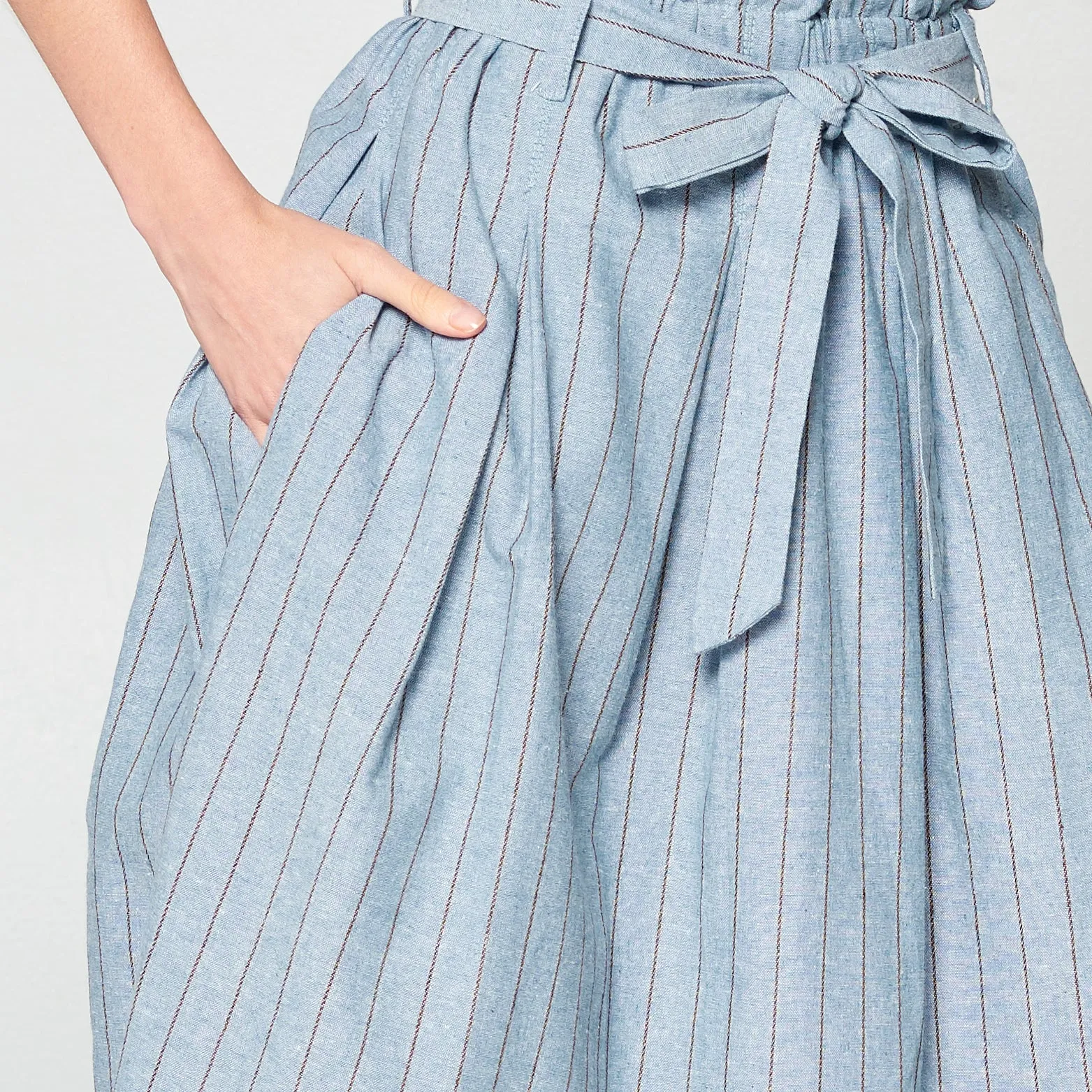 Denim Striped Cotton Skirt