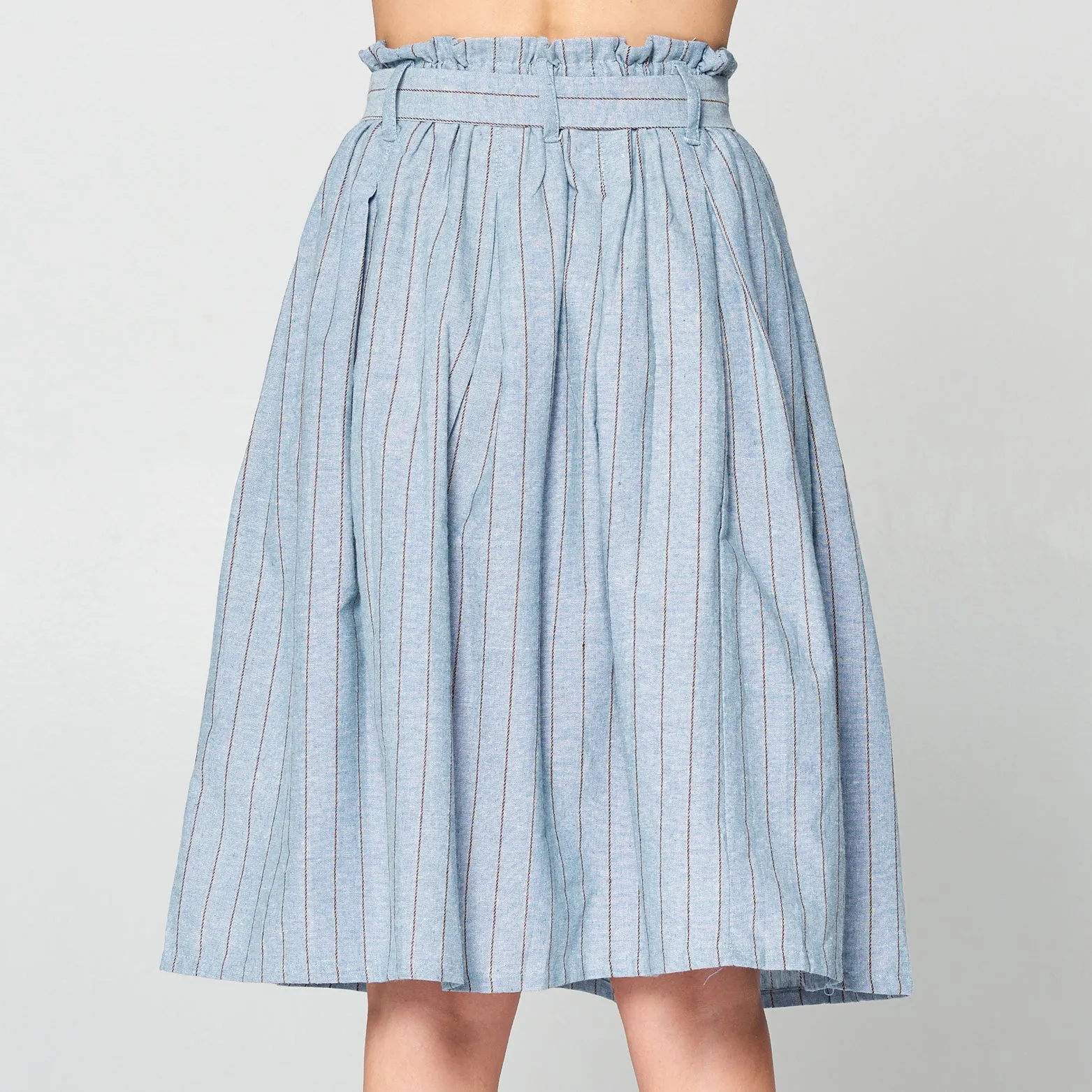 Denim Striped Cotton Skirt