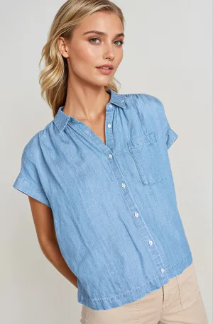 Denim Tencel/Linen Shorter Sleeve Shirt