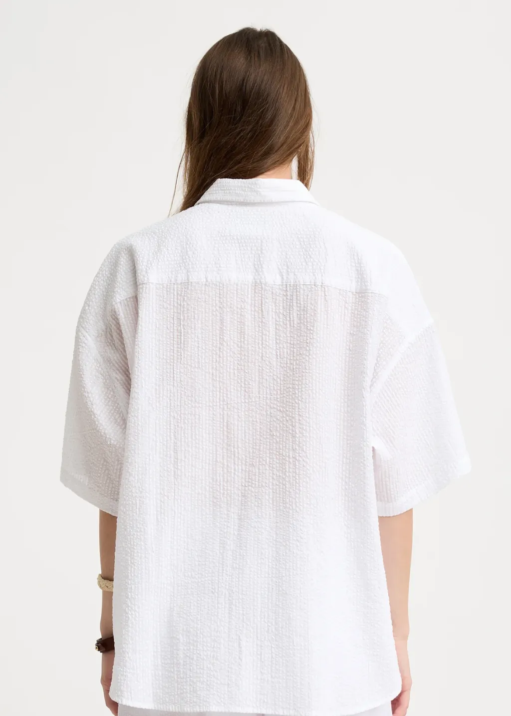 Denimist Short Sleeve Button Down in White