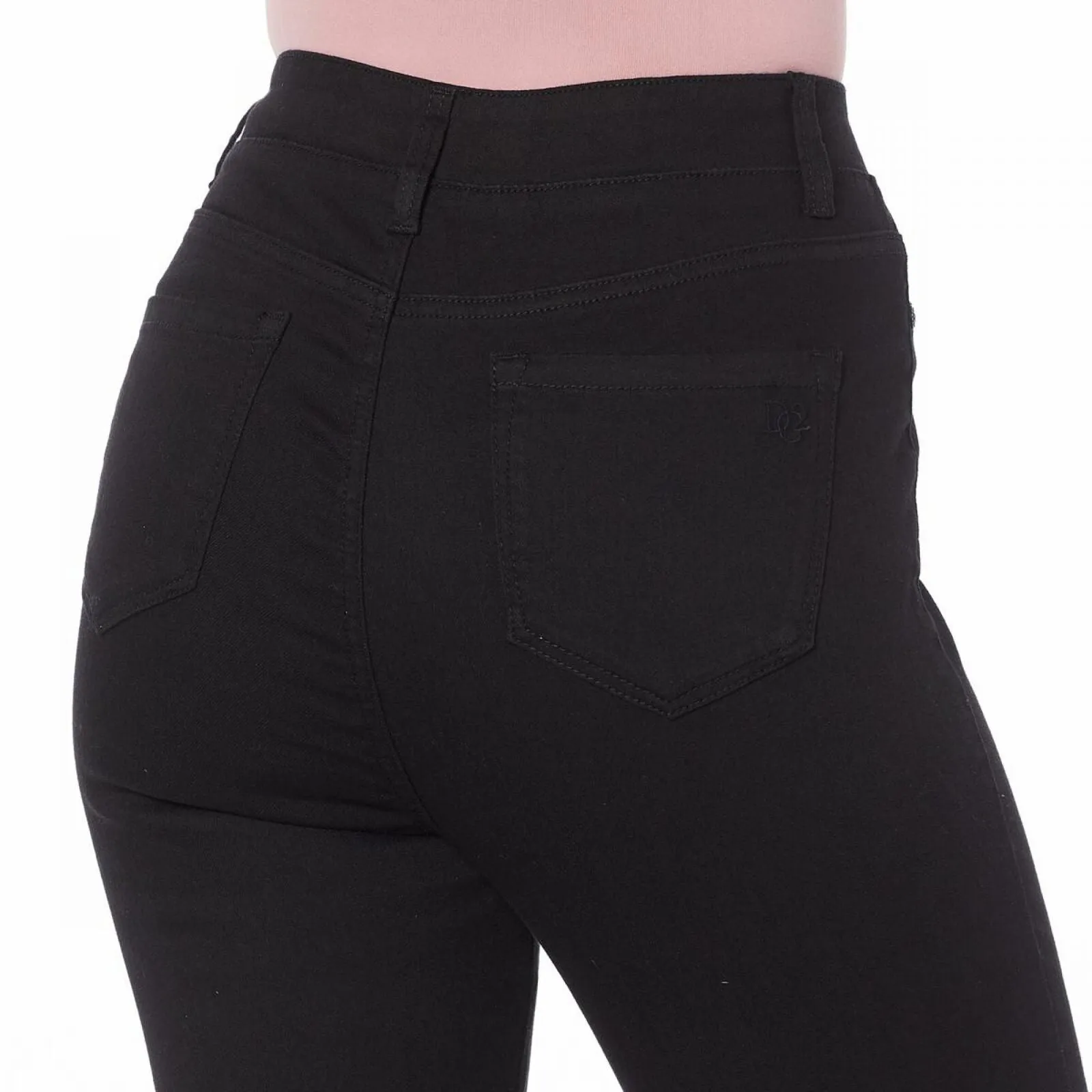 DG2 by Diane Gilman Women's Petite Embroidered Pull On Exposed Button Jeans