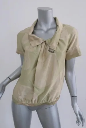 Dries Van Noten Light Green Paisley Silk Blouse Sz 38