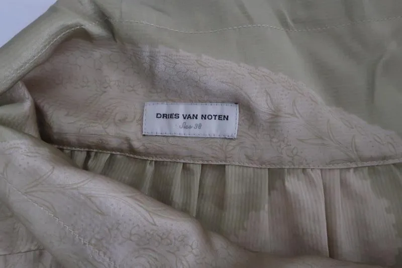 Dries Van Noten Light Green Paisley Silk Blouse Sz 38