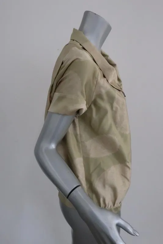 Dries Van Noten Light Green Paisley Silk Blouse Sz 38