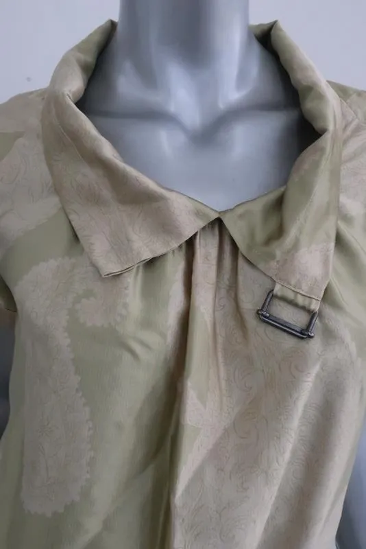 Dries Van Noten Light Green Paisley Silk Blouse Sz 38