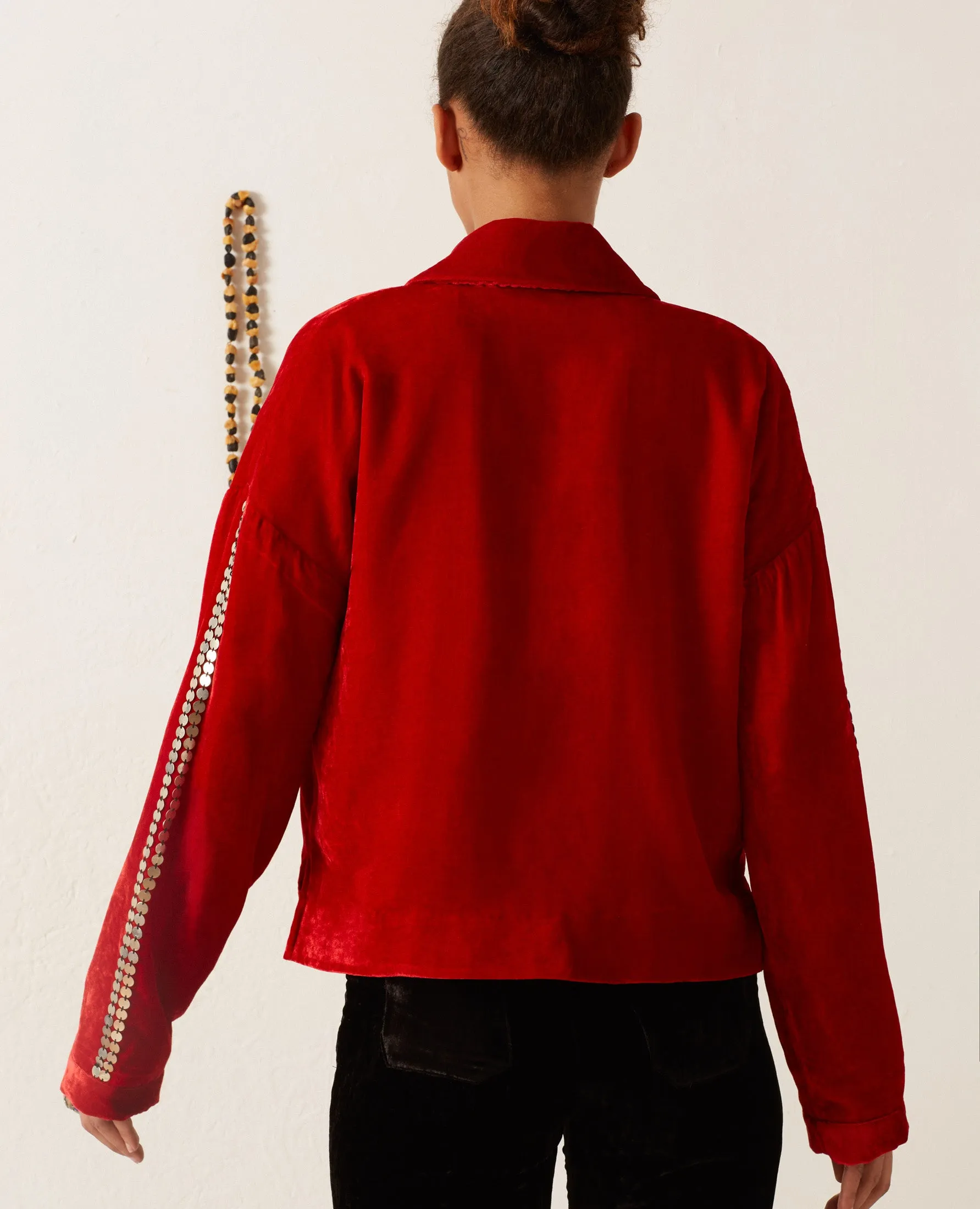 Dylan Ruby Velvet Tunic