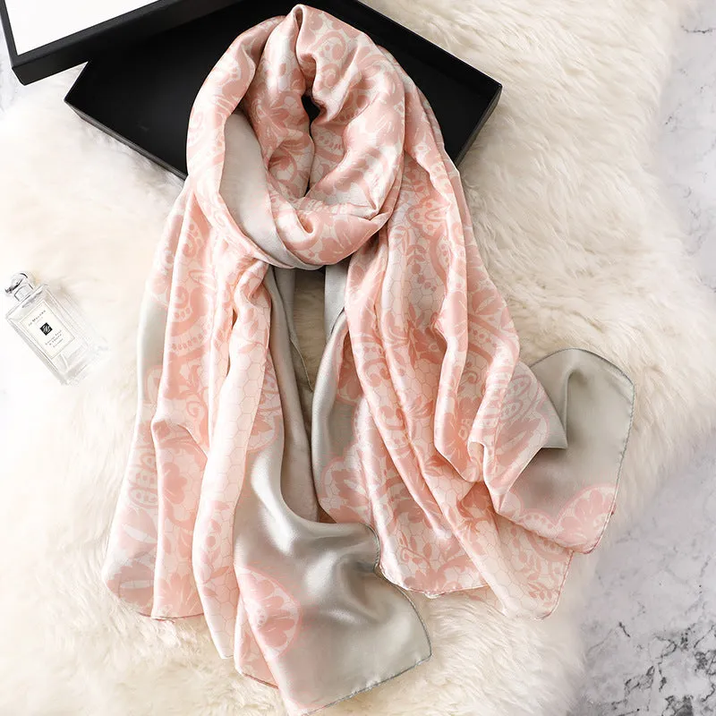 Elegant Fashion Print Silk Scarf Shawl Wrap for Women Ladies Girls 90x180