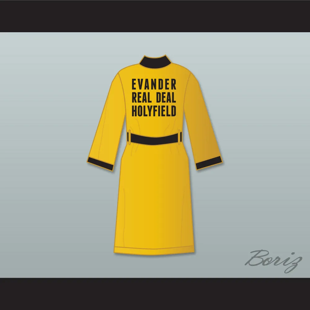Evander 'Real Deal' Holyfield Gold Satin Full Boxing Robe