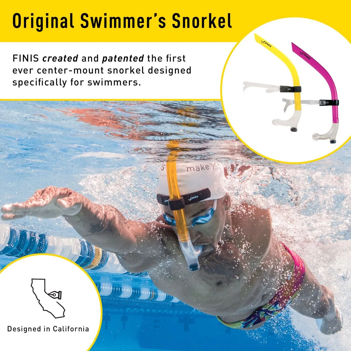 Finis Original Swimmer's Snorkel Junior | Yellow