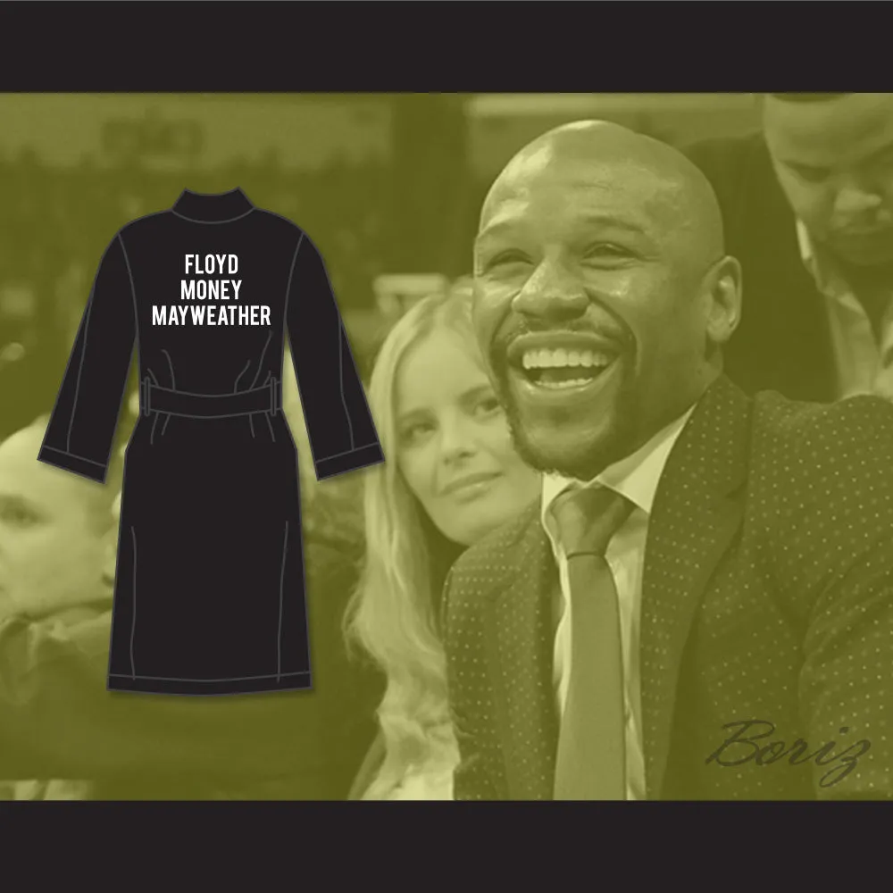 Floyd 'Money' Mayweather Jr Black Satin Full Boxing Robe
