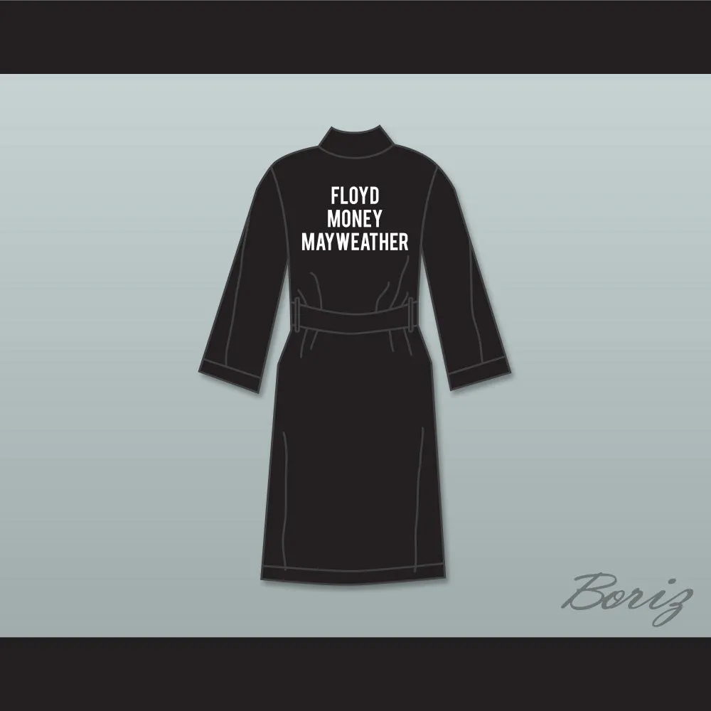 Floyd 'Money' Mayweather Jr Black Satin Full Boxing Robe