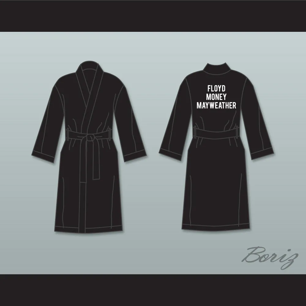 Floyd 'Money' Mayweather Jr Black Satin Full Boxing Robe
