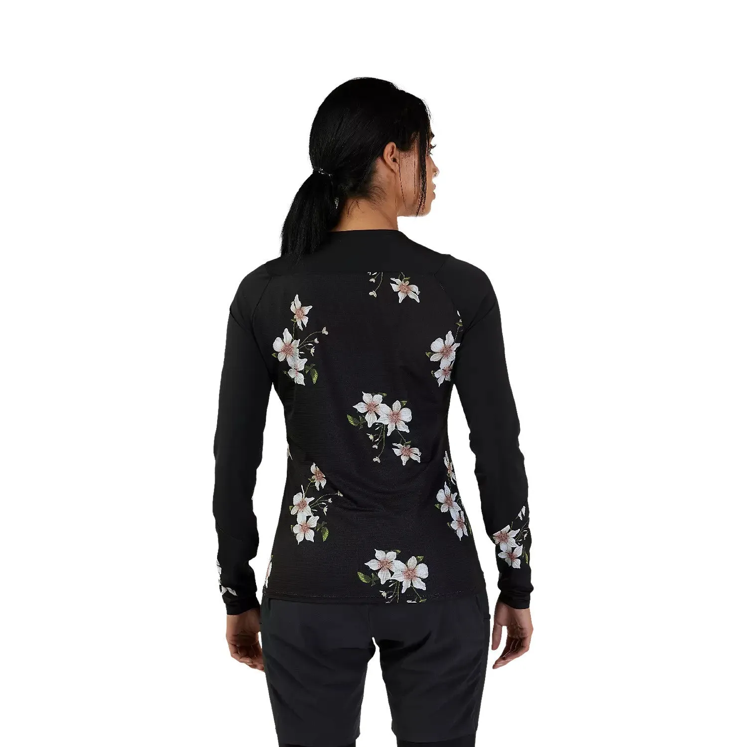 Fox Flexair Ascent Dogwood Womens LS Jersey Black