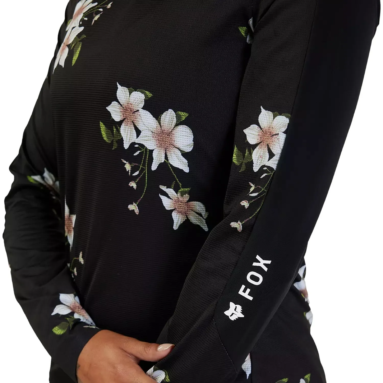 Fox Flexair Ascent Dogwood Womens LS Jersey Black