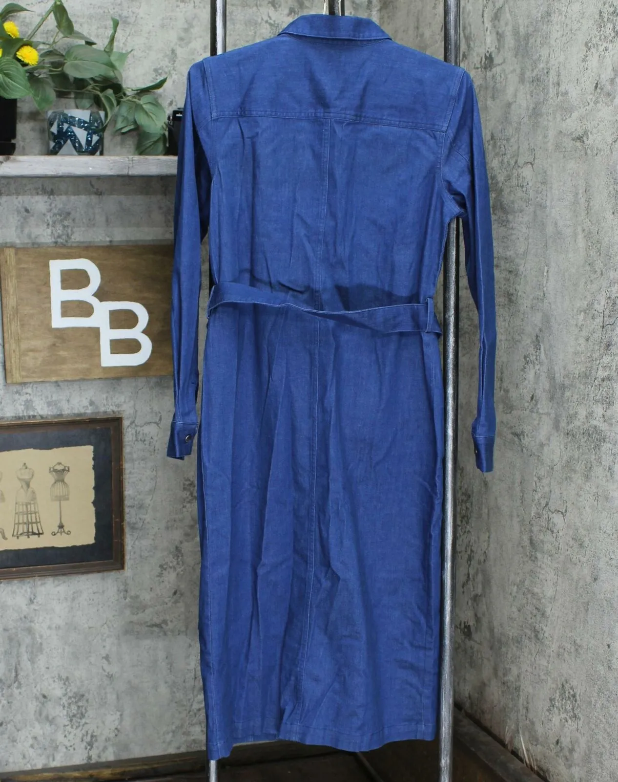 G.I.L.I. Women's Denim Midi Duster Shirt Dress
