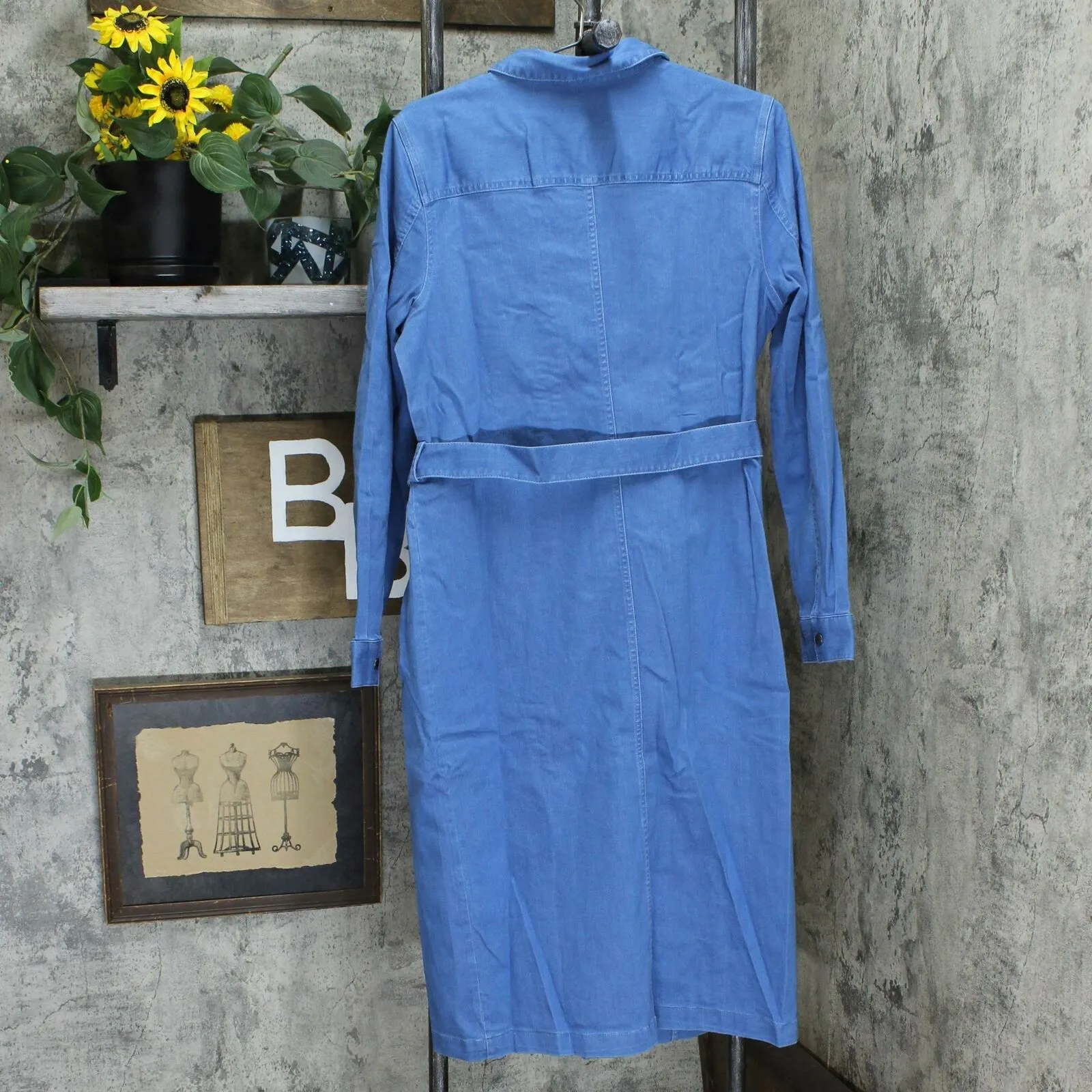 G.I.L.I. Women's Denim Midi Duster Shirt Dress