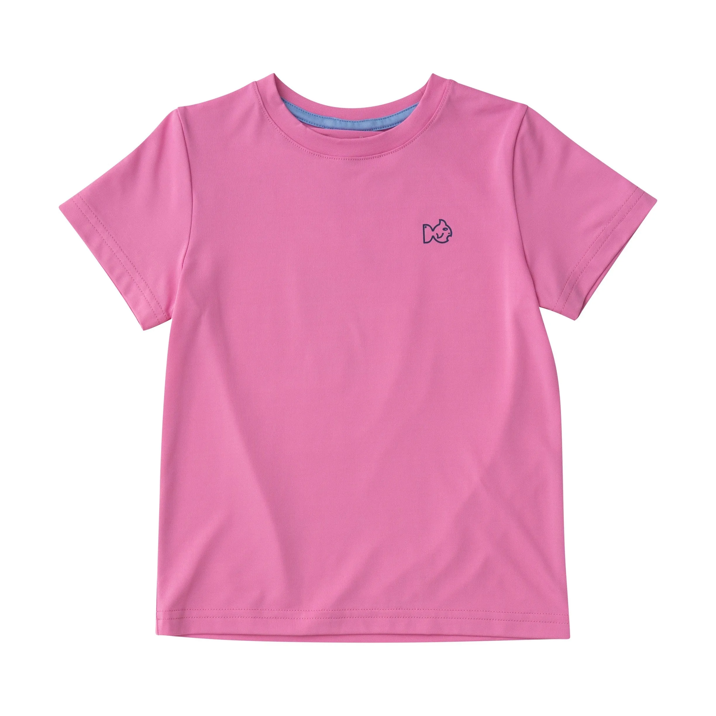 Girls Pro Performance Short Sleeve Fishing T-shirt in Fuchsia Pink Beach Lifeguard
