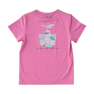 GIRLS PRO PERFORMANCE SHORT SLEEVE FISHING TSHIRT - FUCHSIA PINK