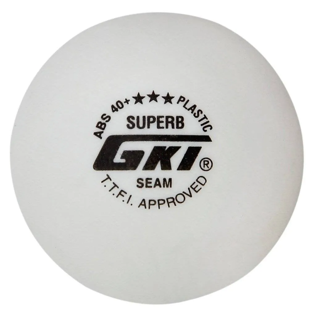 GKI Superb 3 Star ABS Plastic 40  Table Tennis Ball (6 pc)