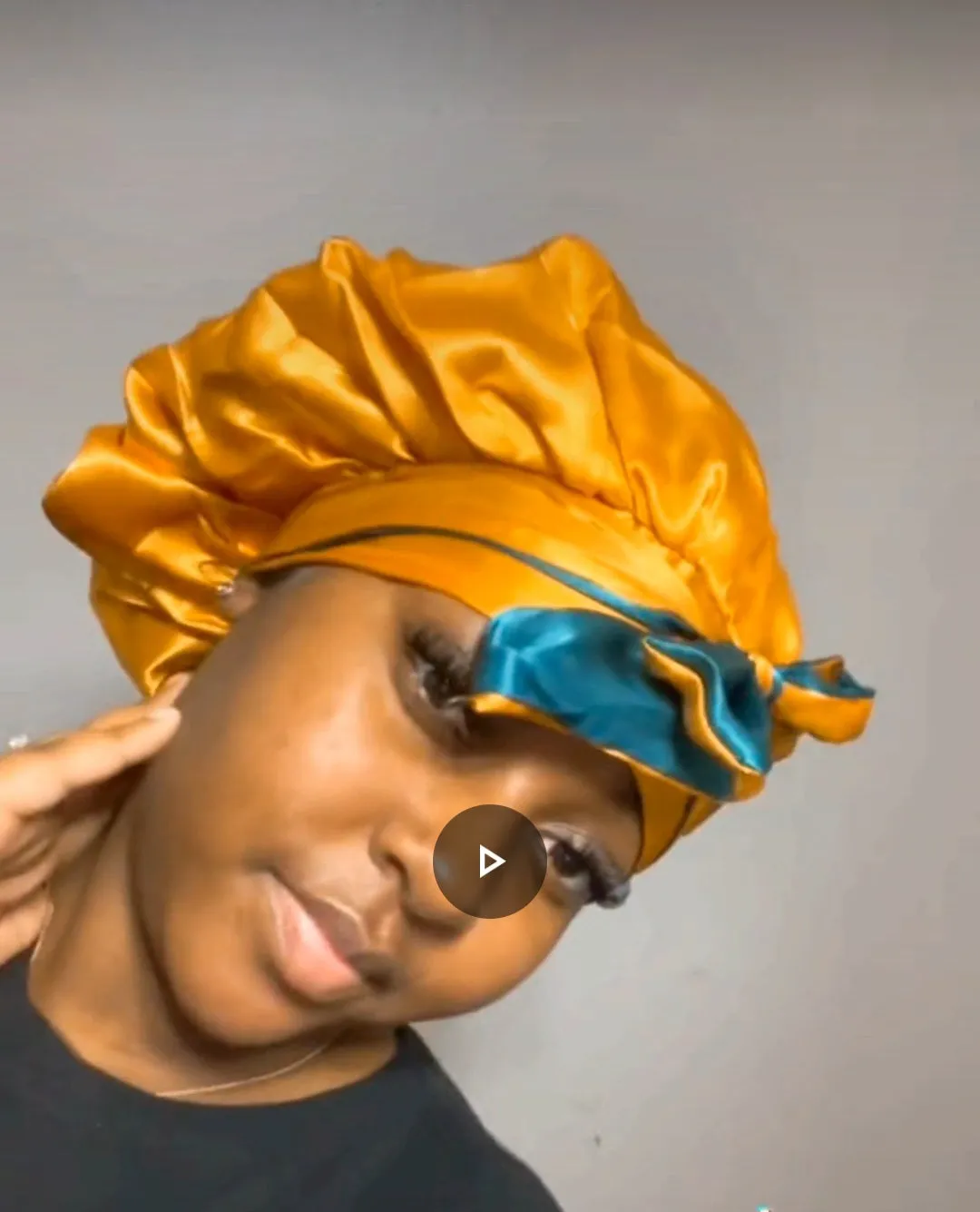 GREEN & GOLD Reversible Sleeping Satin Hair Tying Bonnet