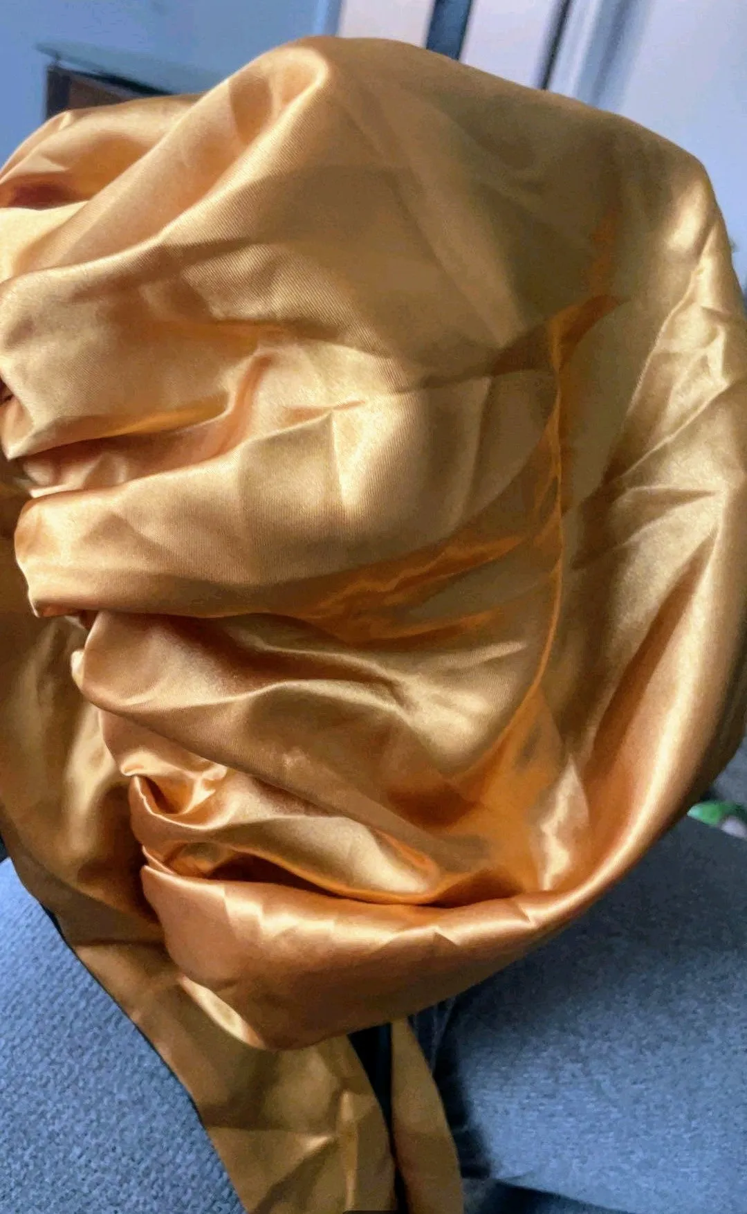 GREEN & GOLD Reversible Sleeping Satin Hair Tying Bonnet