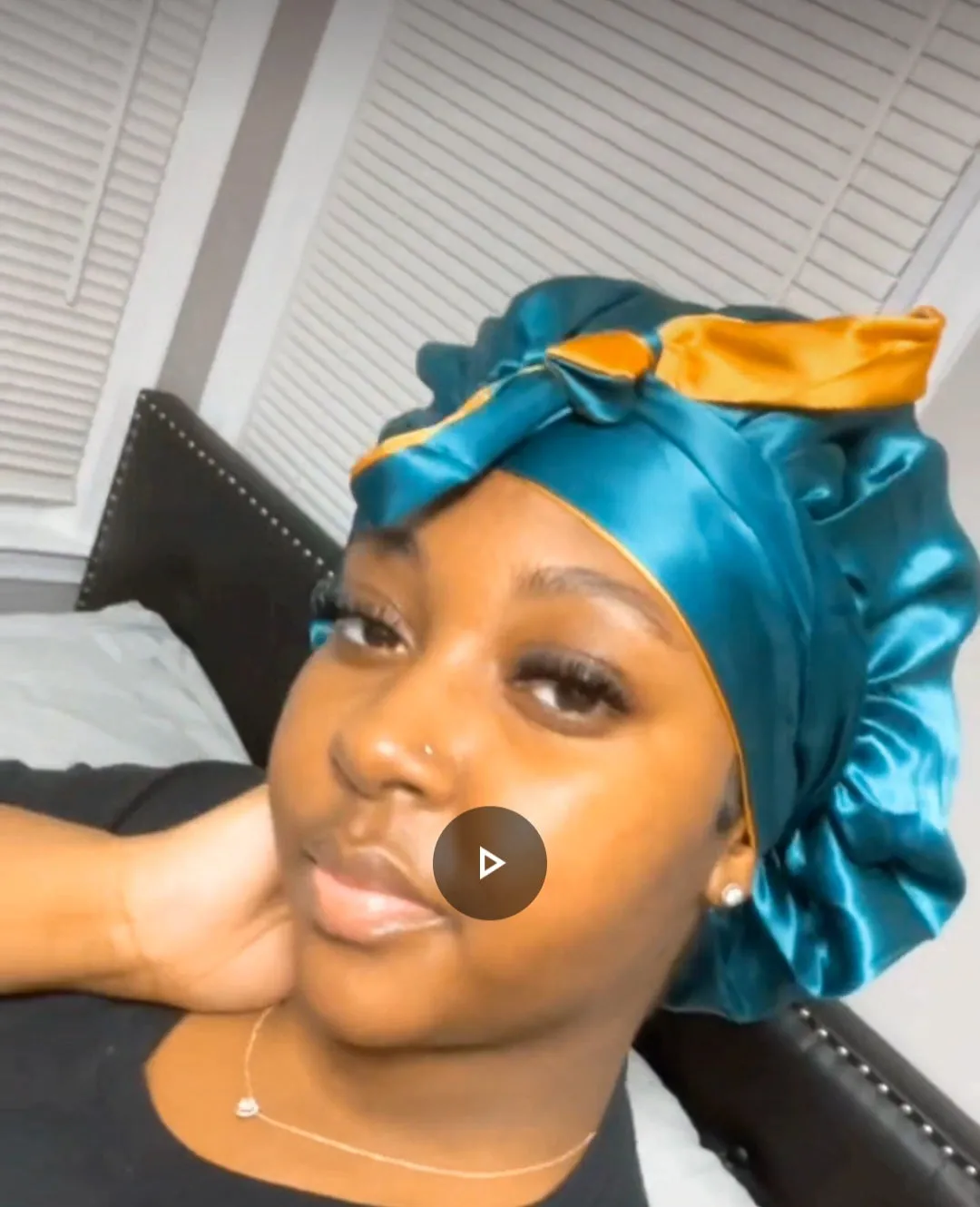 GREEN & GOLD Reversible Sleeping Satin Hair Tying Bonnet