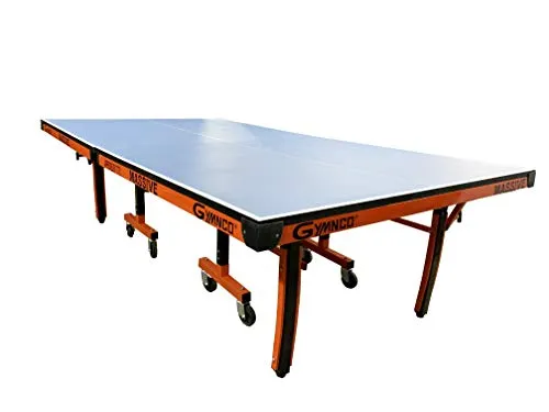 Gymnco Massive Table Tennis Table with 100 MM Wheel (Top 25 mm Laminated Compressed & Free TT Table Cover   2 TT Racket & Balls)