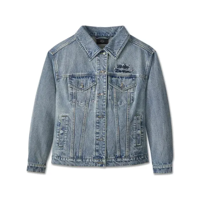 Harley-Davidson® Women's Studded Out Embellished Denim Jacket