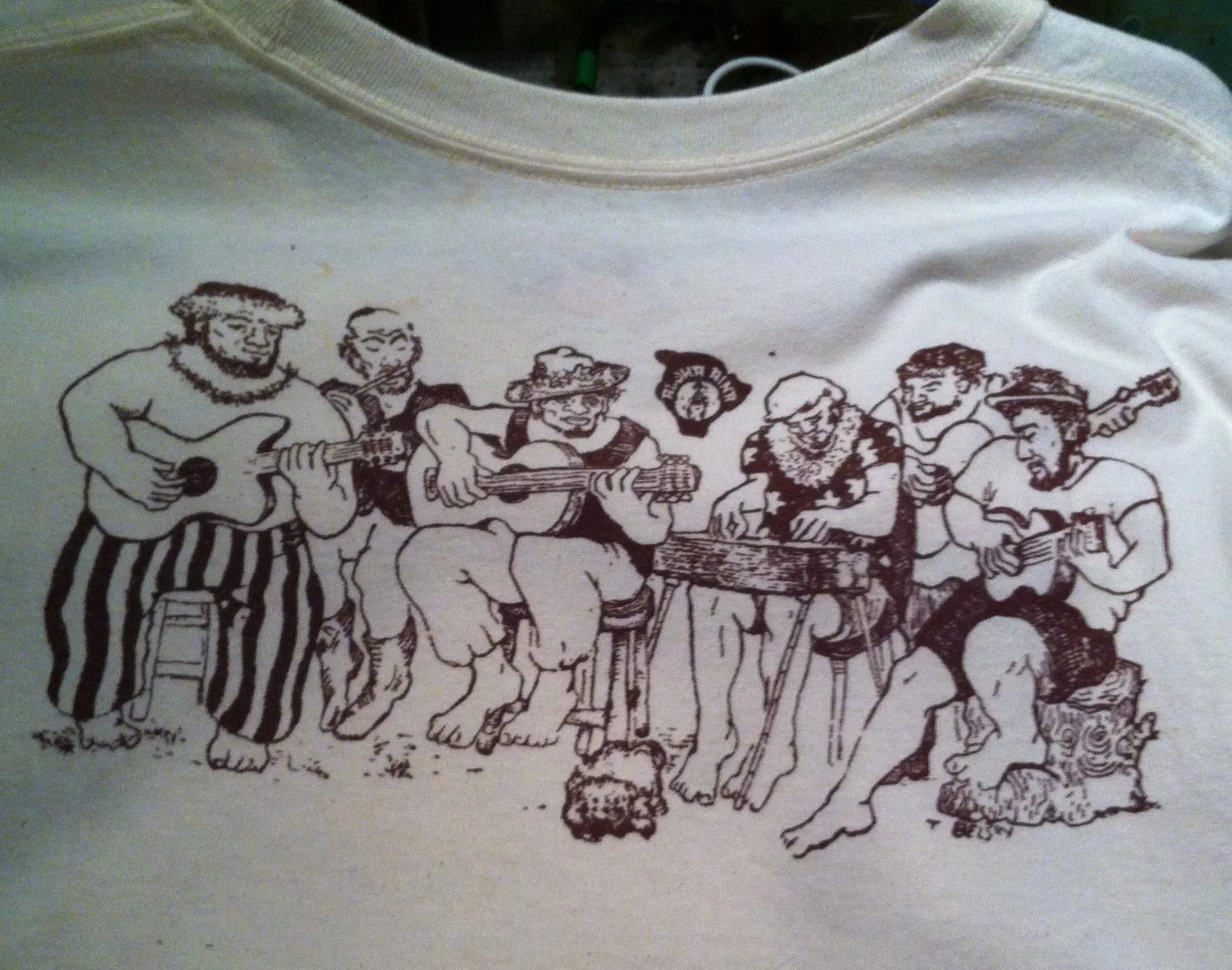 Hilo Farmer's Market (ʻUlu) - a hand printed and hand colored shirt