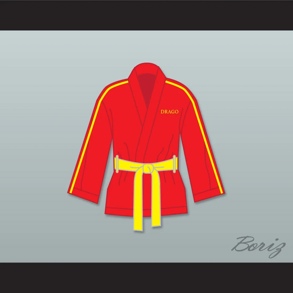 Ivan Drago Russia Red Satin Half Boxing Robe