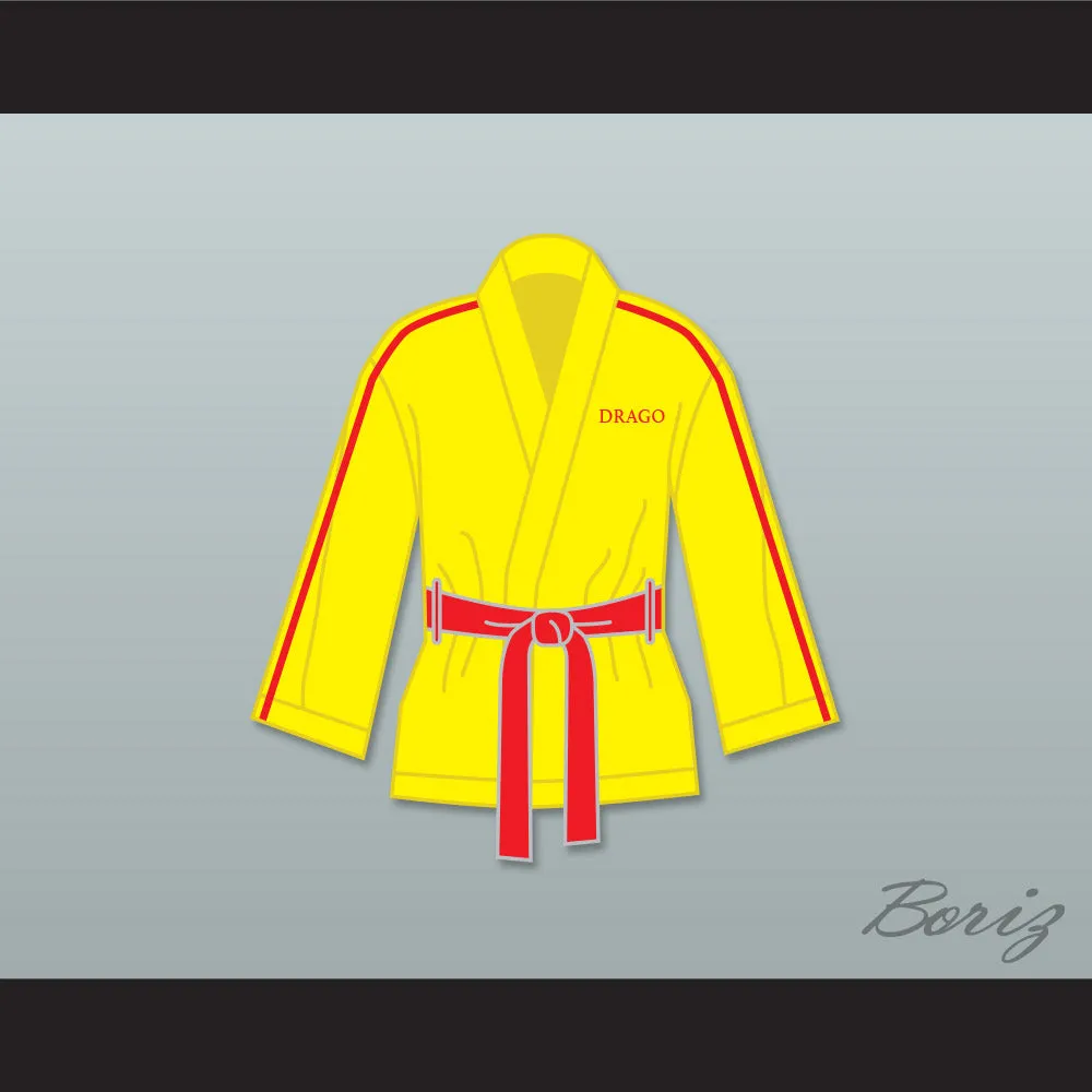 Ivan Drago Russia Yellow Satin Half Boxing Robe
