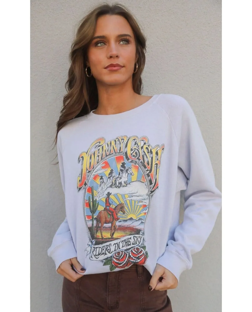 Johnny Cash Lavender Vintage Sweatshirt