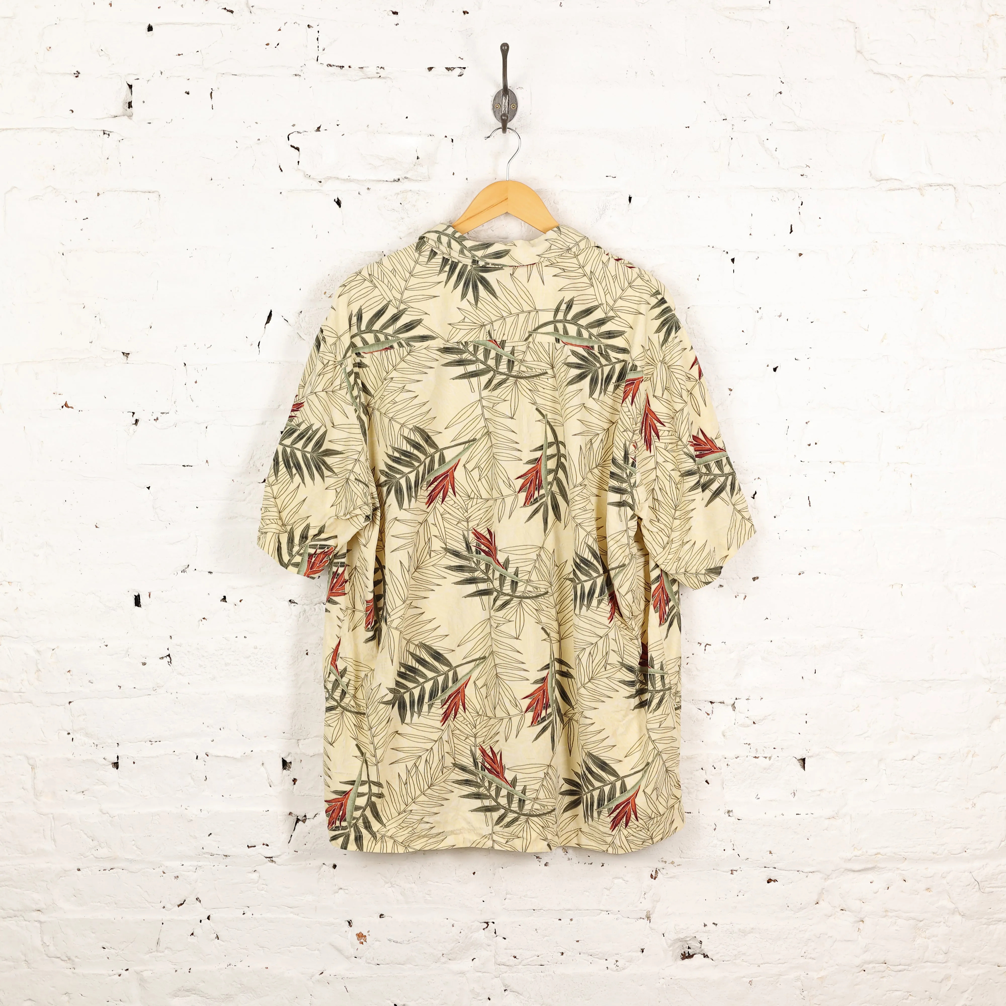 Leaves Hawaiian Pattern Shirt - Beige - XL