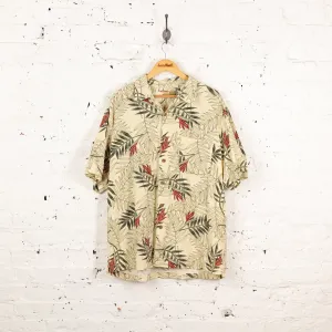Leaves Hawaiian Pattern Shirt - Beige - XL