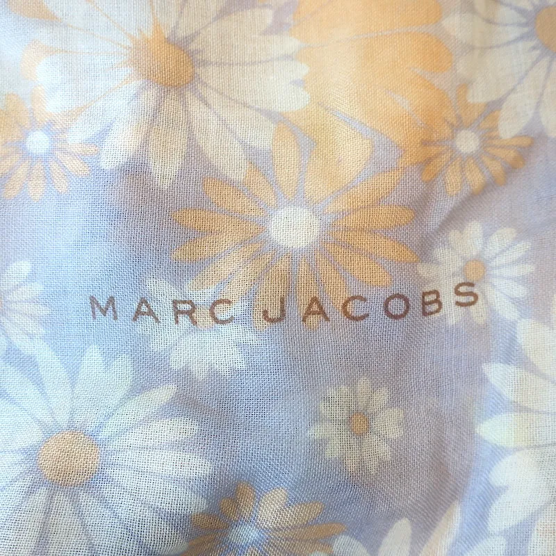 Marc Jacobs Daisy Print Shawl Scarf Light Blue/Multi Wool-Silk Gauze