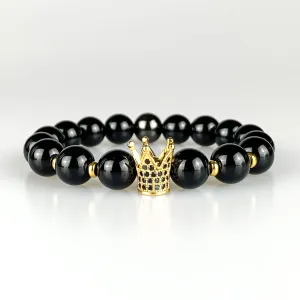 ME™ Crown Black Onyx 8-inch Bracelet - Black