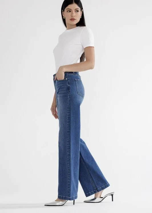Mica Denim High Rise With Stretch Wide Leg