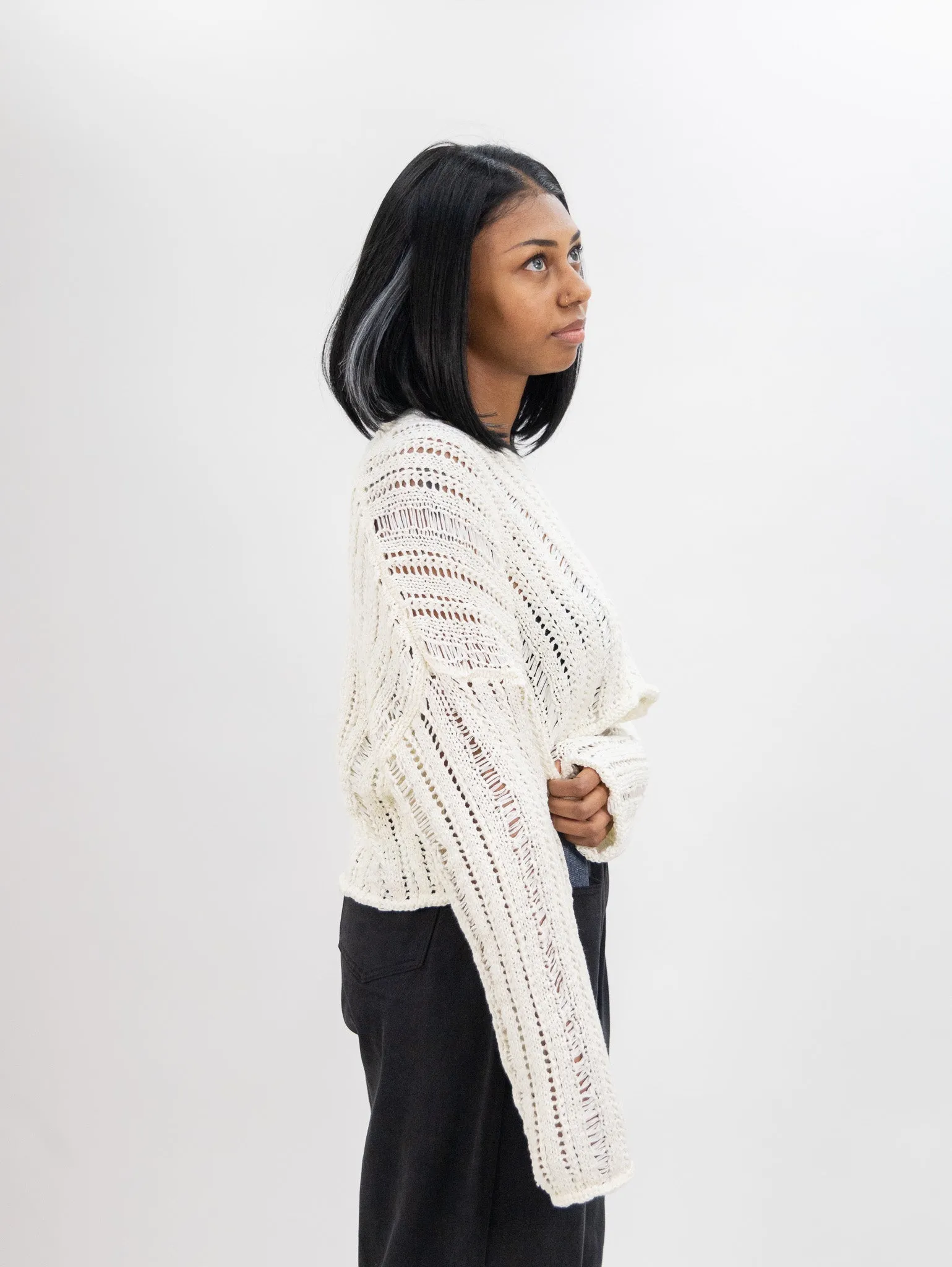 Moon River Crochet Knitted Top - Cream