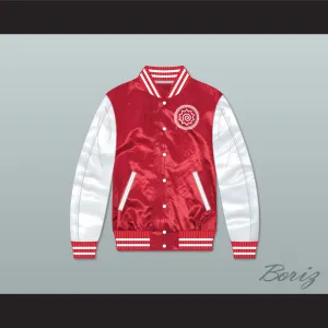 Naruto Red/ White Varsity Letterman Satin Bomber Jacket