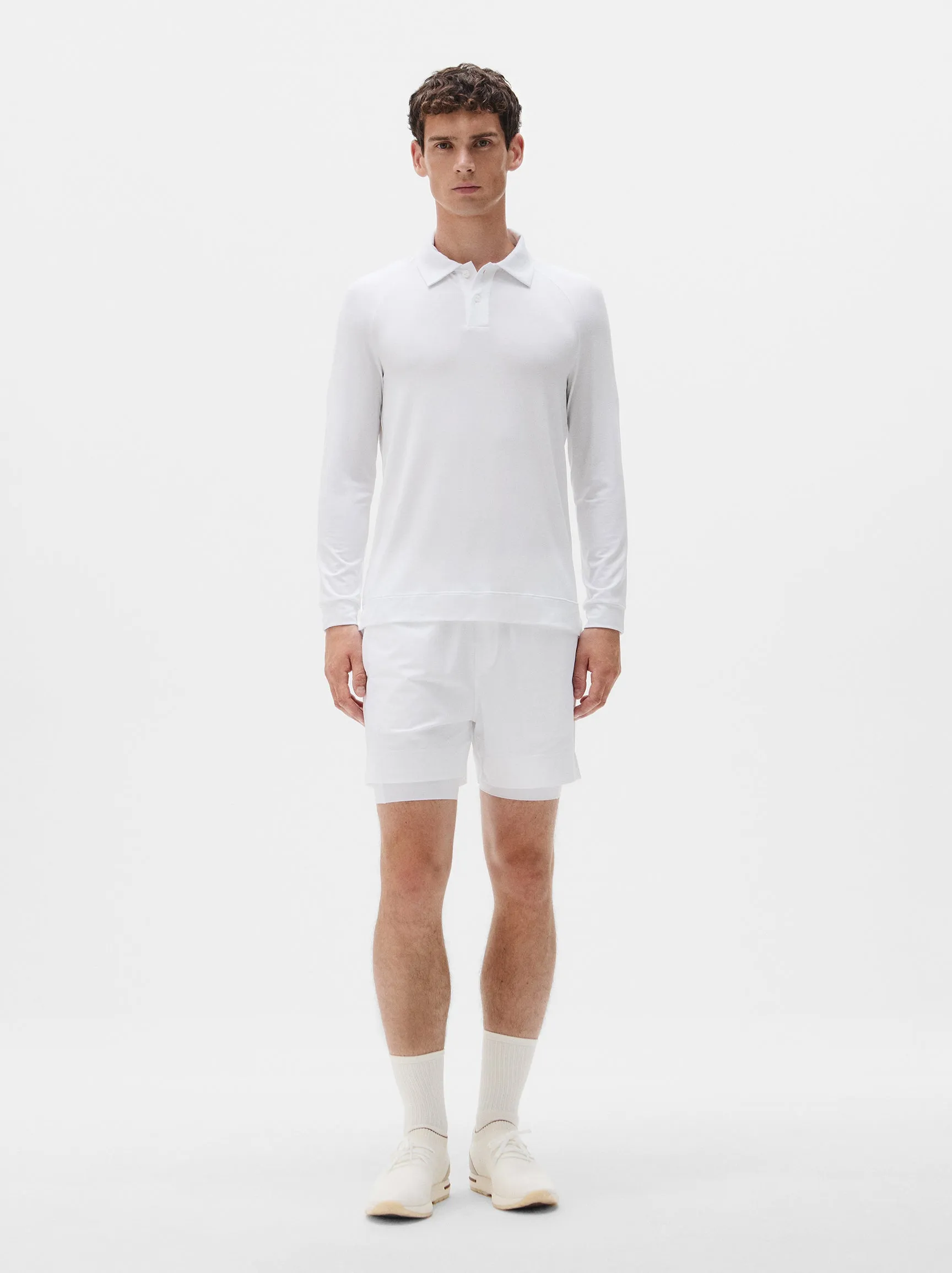 Natural Long Sleeve Tennis Polo
