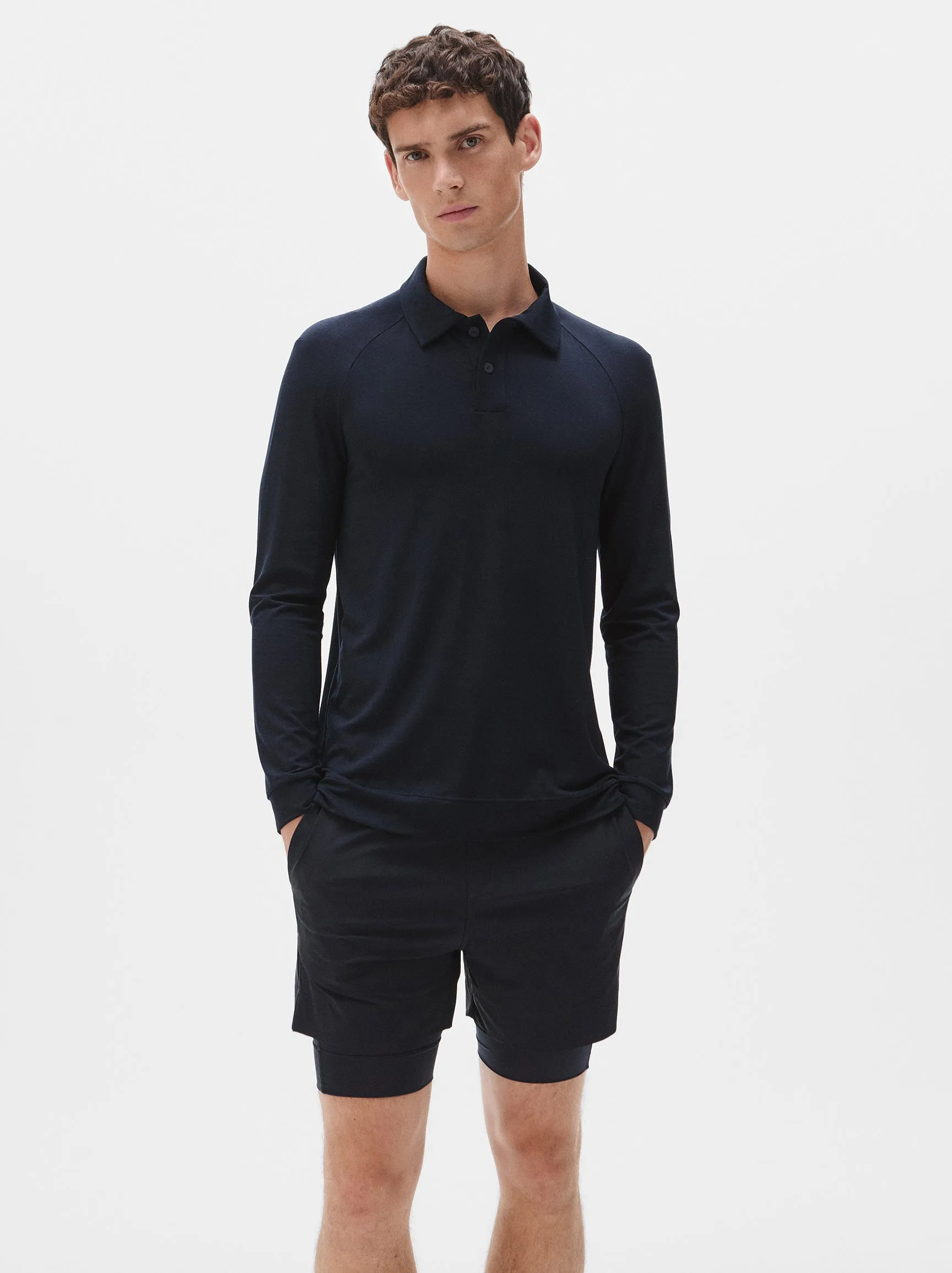 Natural Long Sleeve Tennis Polo