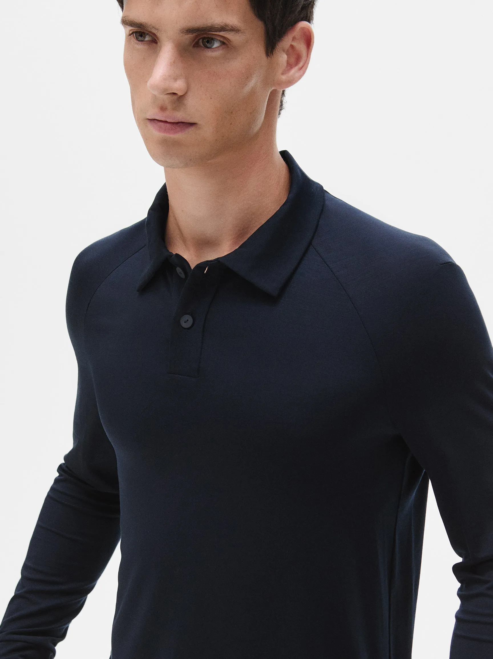 Natural Long Sleeve Tennis Polo