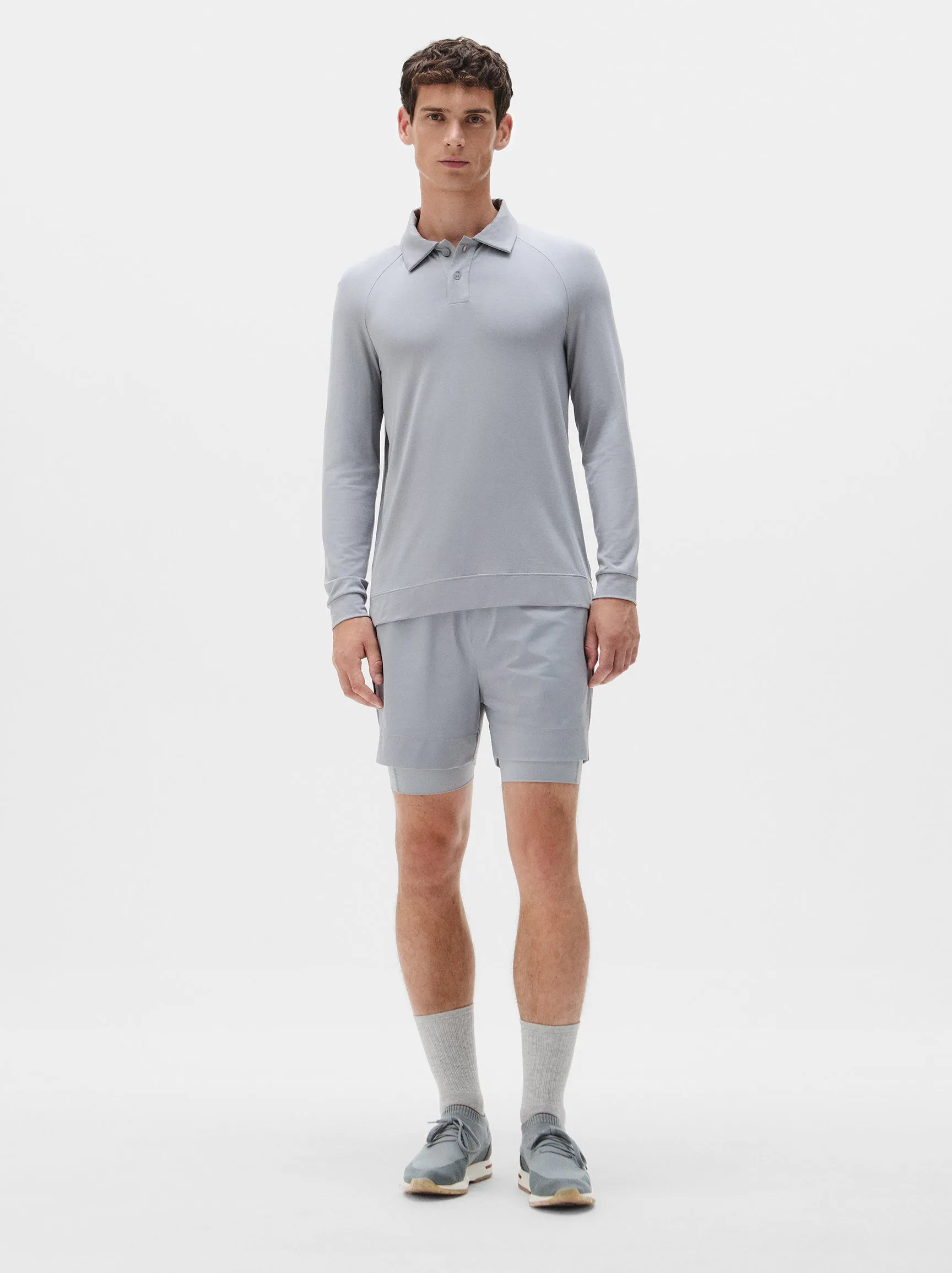 Natural Long Sleeve Tennis Polo