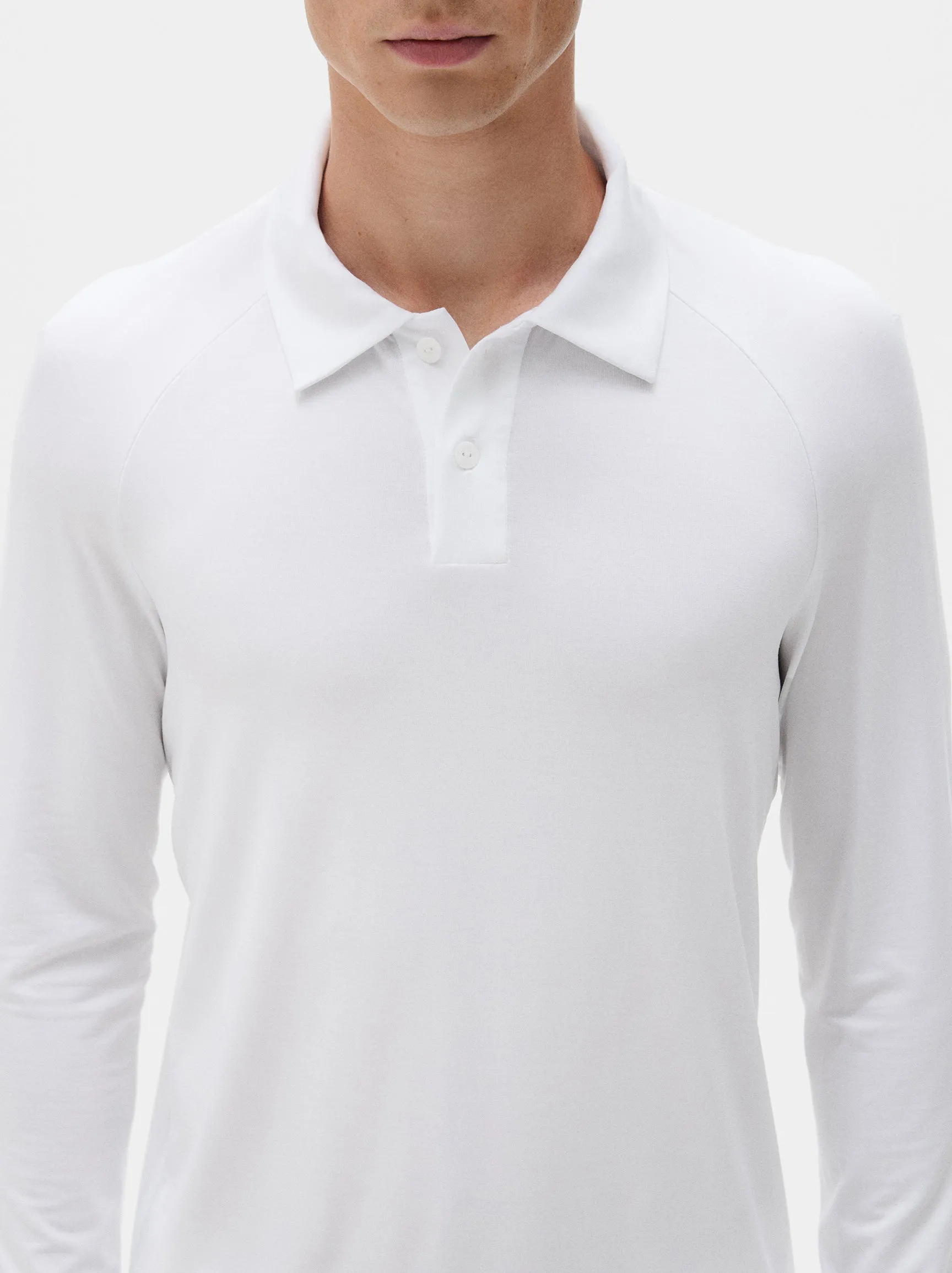 Natural Long Sleeve Tennis Polo