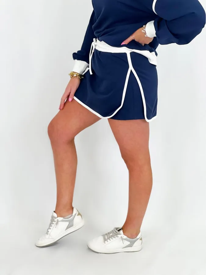 Navy Long Sleeve Short Set