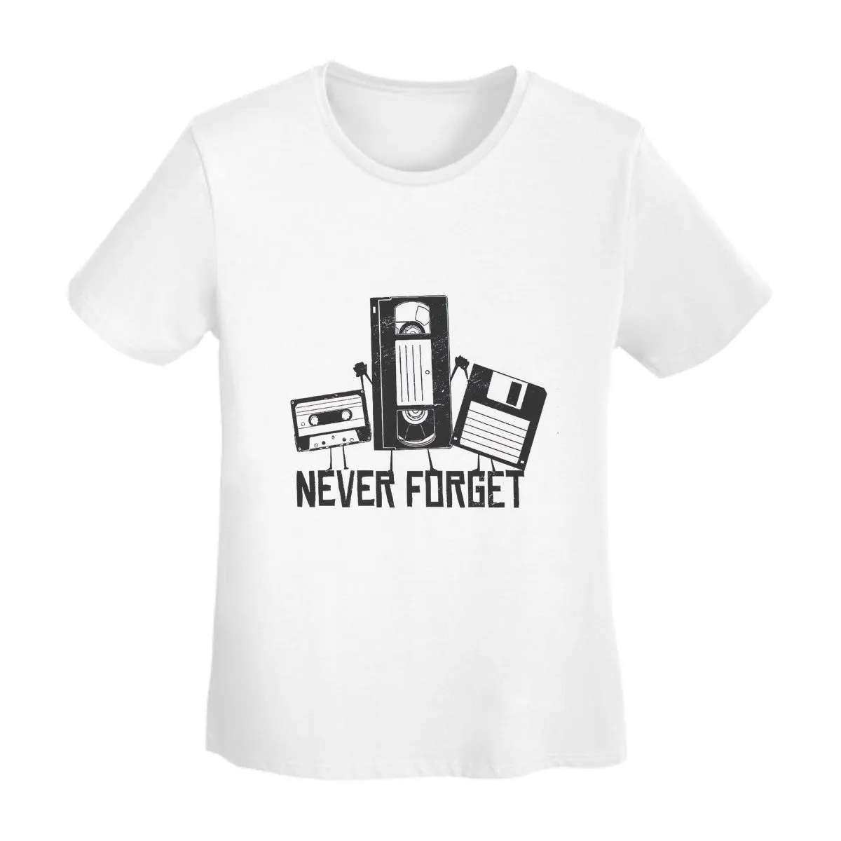 Never Forget Cassette, VHS, Floppy Disk Women's Basic T-Shirt