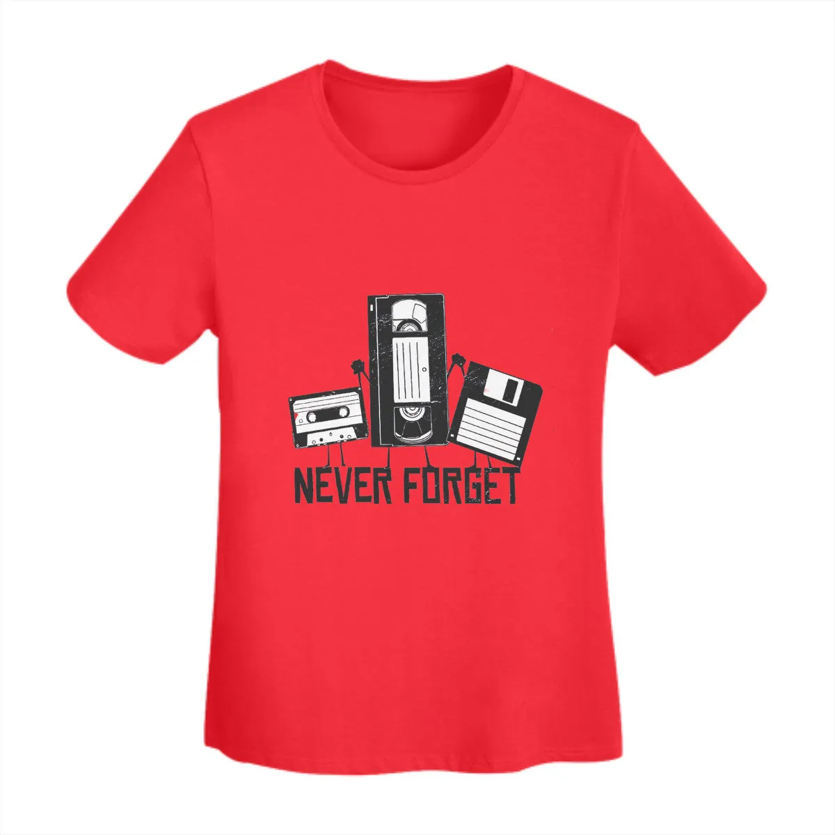 Never Forget Cassette, VHS, Floppy Disk Women's Basic T-Shirt