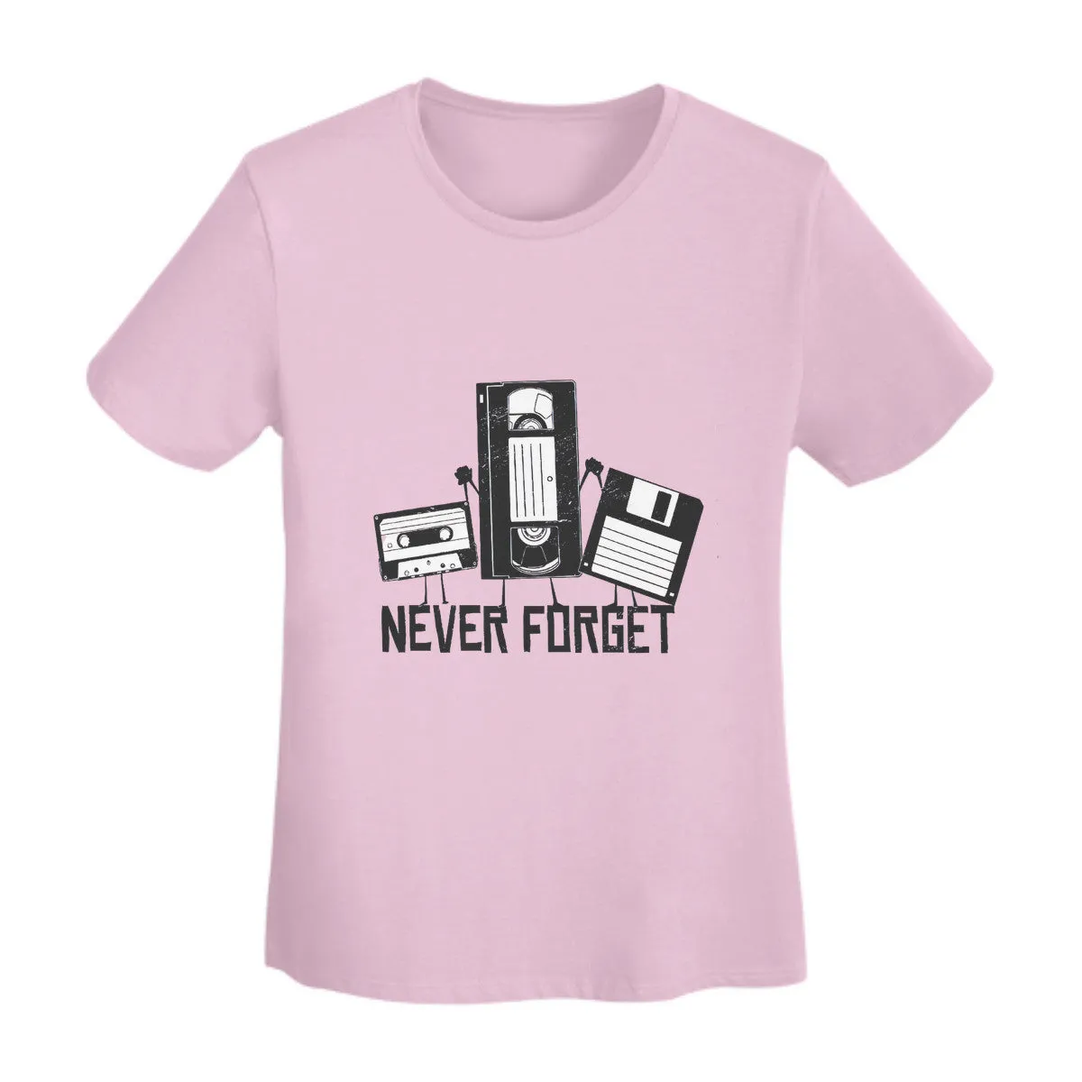 Never Forget Cassette, VHS, Floppy Disk Women's Basic T-Shirt